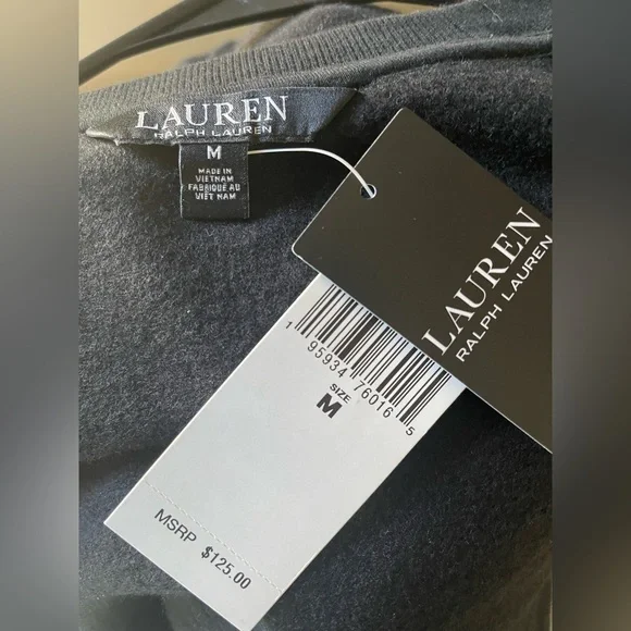 NWT Lauren Ralph Lauren sweatshirt Fleece Drop-Waist Dress size medium - Picture 8 of 8